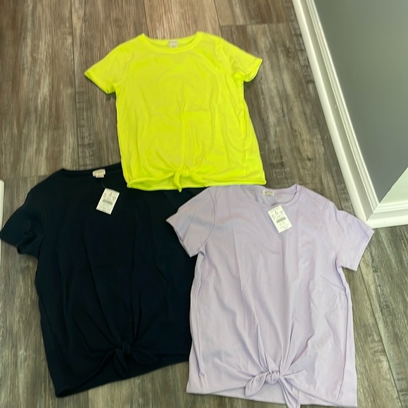 Crewcuts solid knotted t-shirt lot NEW 12-14 - Picture 1 of 4